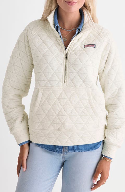 Quilted Half Zip Pullover