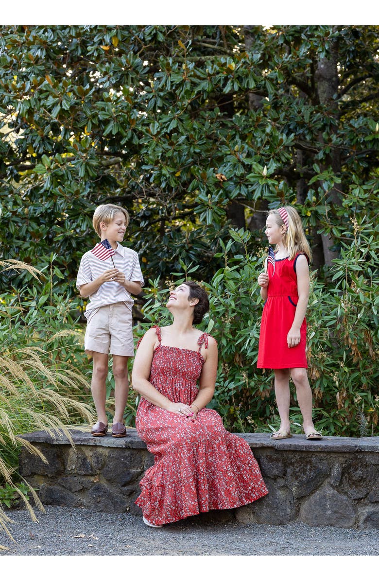 Busy Bees Queen B....India WOMEN'S Smocked Shoulder Tie Maxi Dress Red Floral, Alternate, color, Red Floral