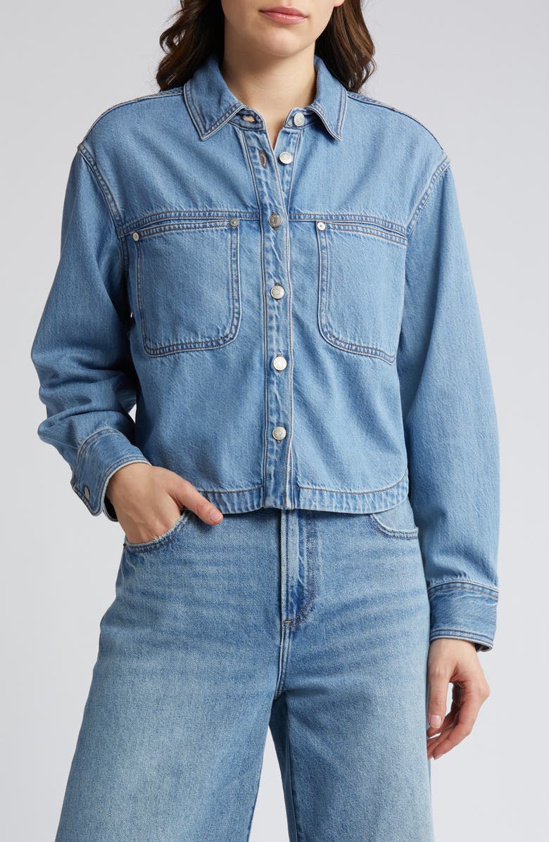 Madewell Denim Crop Shirt, Alternate, color, 