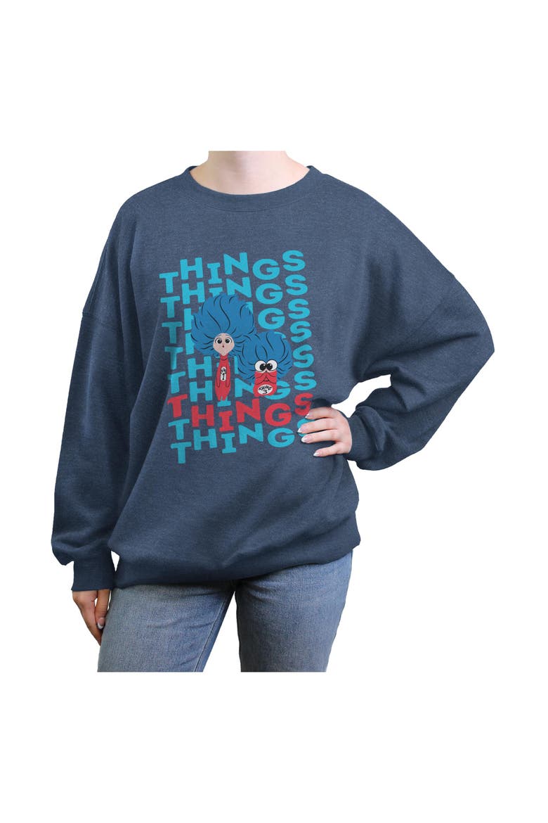 Junior's Things Things Things Sweatshirt, Main, color, Blue Heather