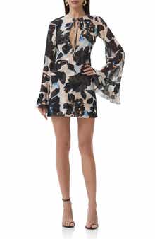 AFRM Kori Cutout Bell Sleeve Mesh Minidress