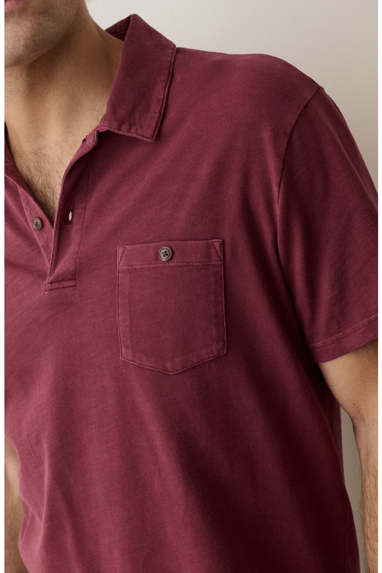Luxe Slub Pocket Polo, Alternate, color, CABERNET