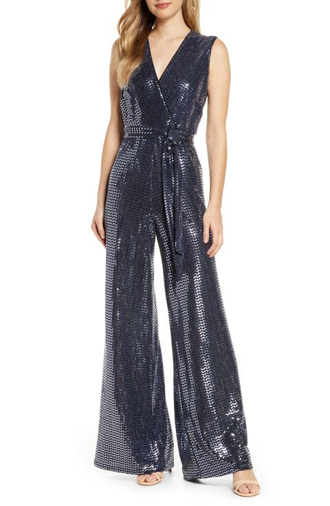 Sequin Sleeveless Wide Leg Jumpsuit