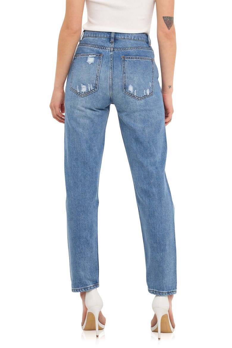 '90s Distressed Jeans, Alternate, color, MEDIUM BLUE