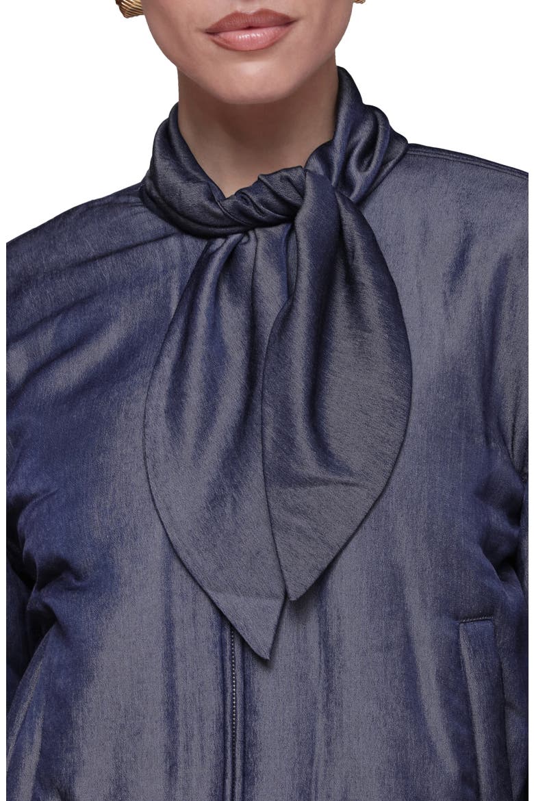 Tie Neck Bomber Jacket, Alternate, color, DARK NAVY