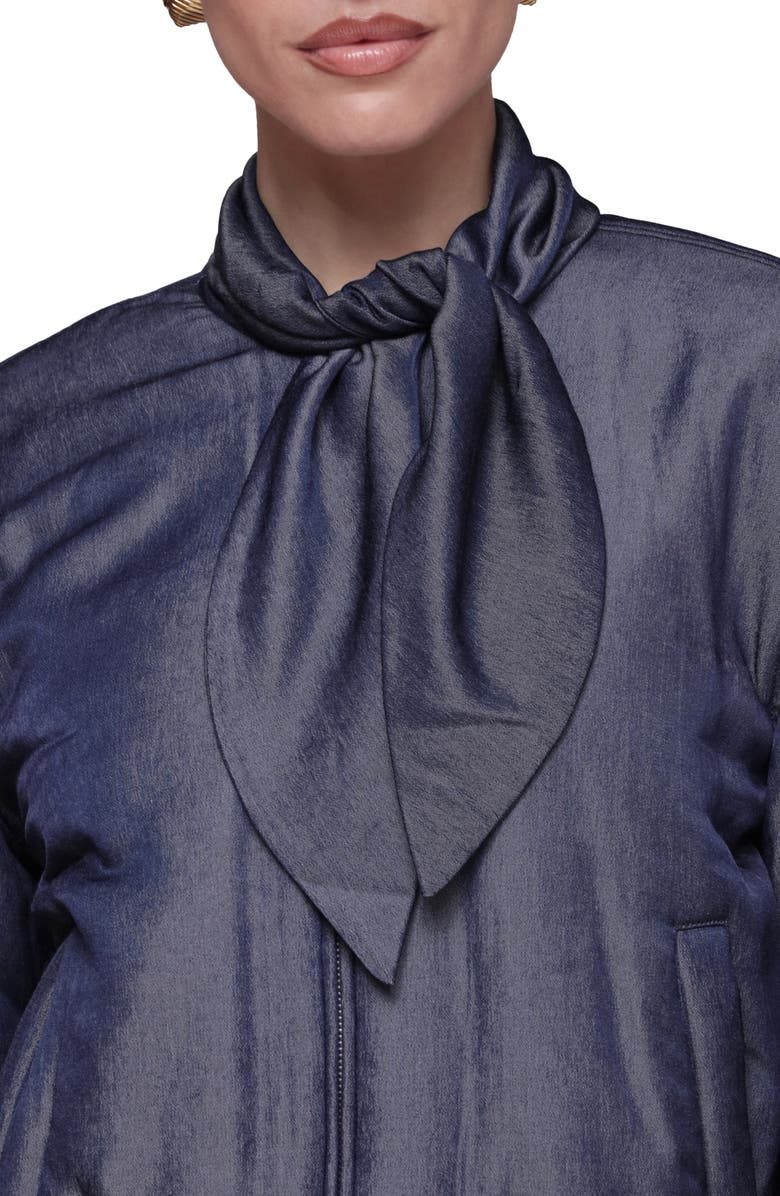 Avec Les Filles Tie Neck Bomber Jacket, Alternate, color, Dark Navy