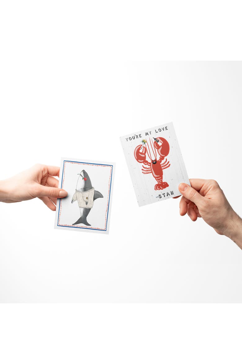 Love/Valentine's Assorted Greeting Card Pack (3ct) "Sharky Love, Lobstah, Perfect Together", Alternate, color, Multi-Pack