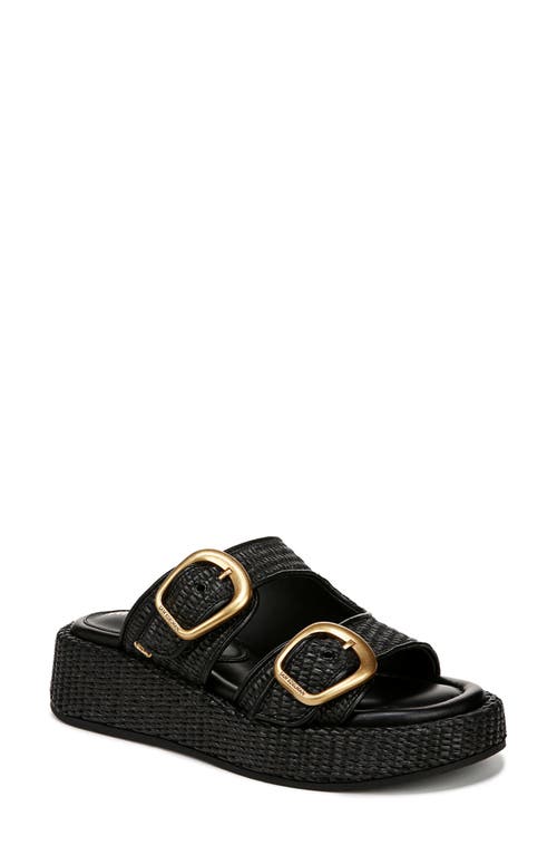 Sam Edelman Nerissa Platform Slide Sandal Black Basketweave In Black