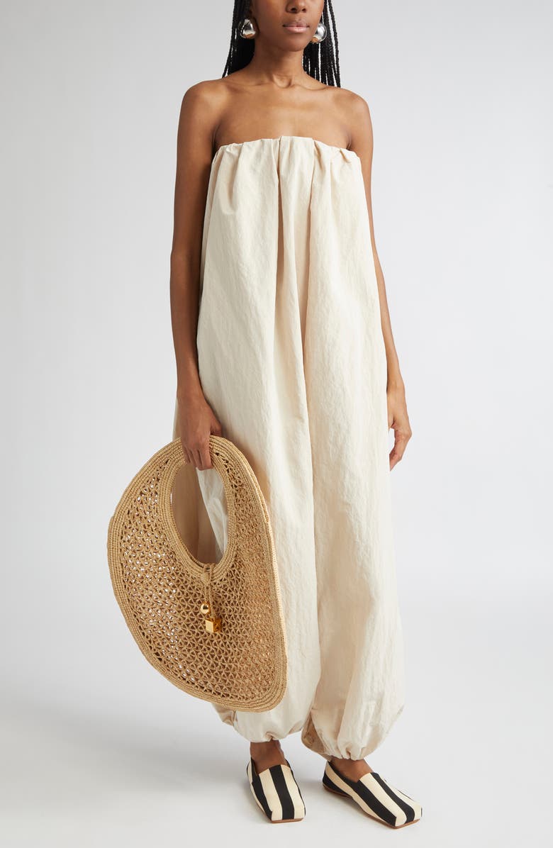 Jacquemus The Calisson Combination Oversize Strapless Parachute Jumpsuit, Main, color,
