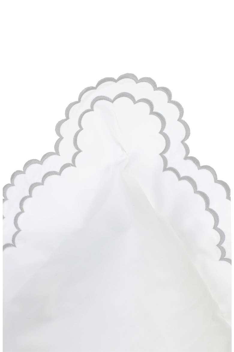 Embroidered Percale Crisp Cotton Double Scallopier Duvet Set, Alternate, color, GREY