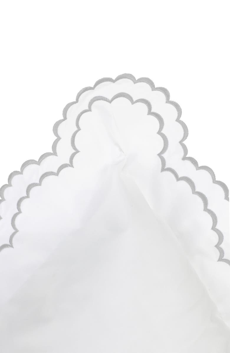 MELANGE HOME Embroidered Percale Crisp Cotton Double Scallopier Duvet Set, Alternate, color, Grey