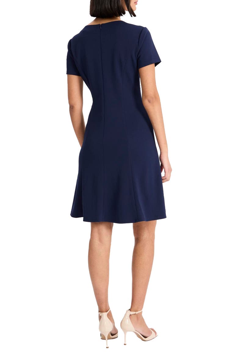 Short Sleeve Fit & Flare Dress, Alternate, color, NAVY BLAZER