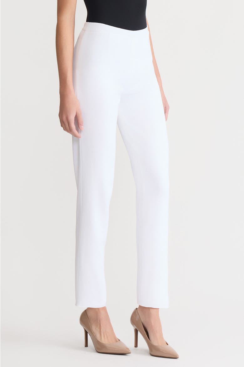 Knit Straight-Leg Pants, Alternate, color, White