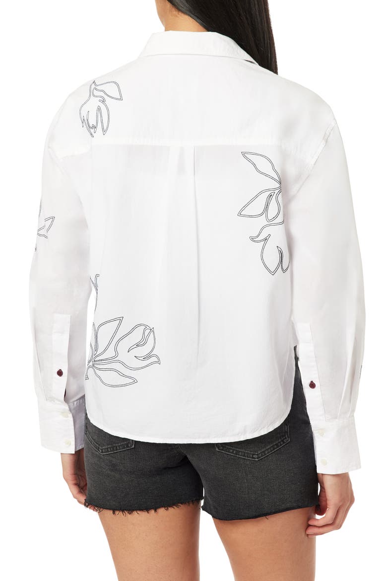 Floral Embroidered Crop Button-Up Shirt, Alternate, color, SOLID ALL EMBROIDERY