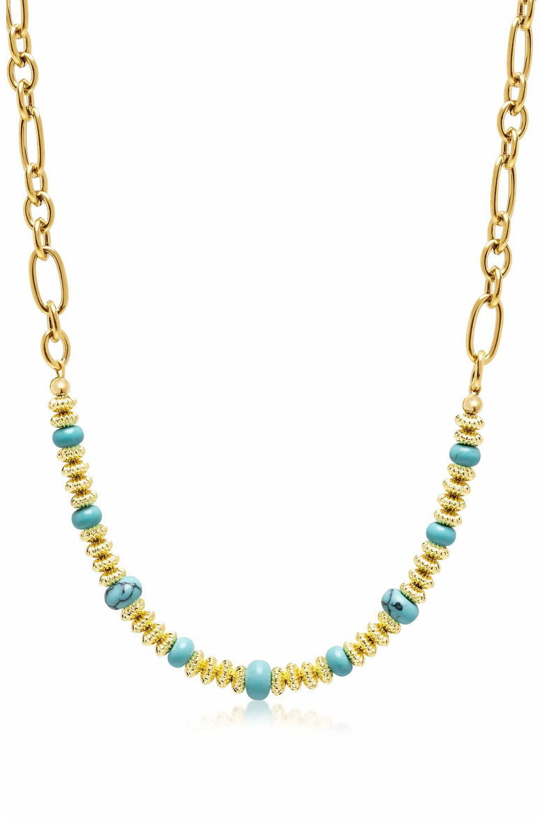 Turquoise Chain Choker, Main, color, Gold / Turquoise