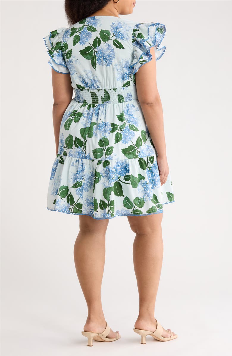 SUGARLIPS Mirla Floral Ruffle Dress, Alternate, color, Blue/ Green Multi