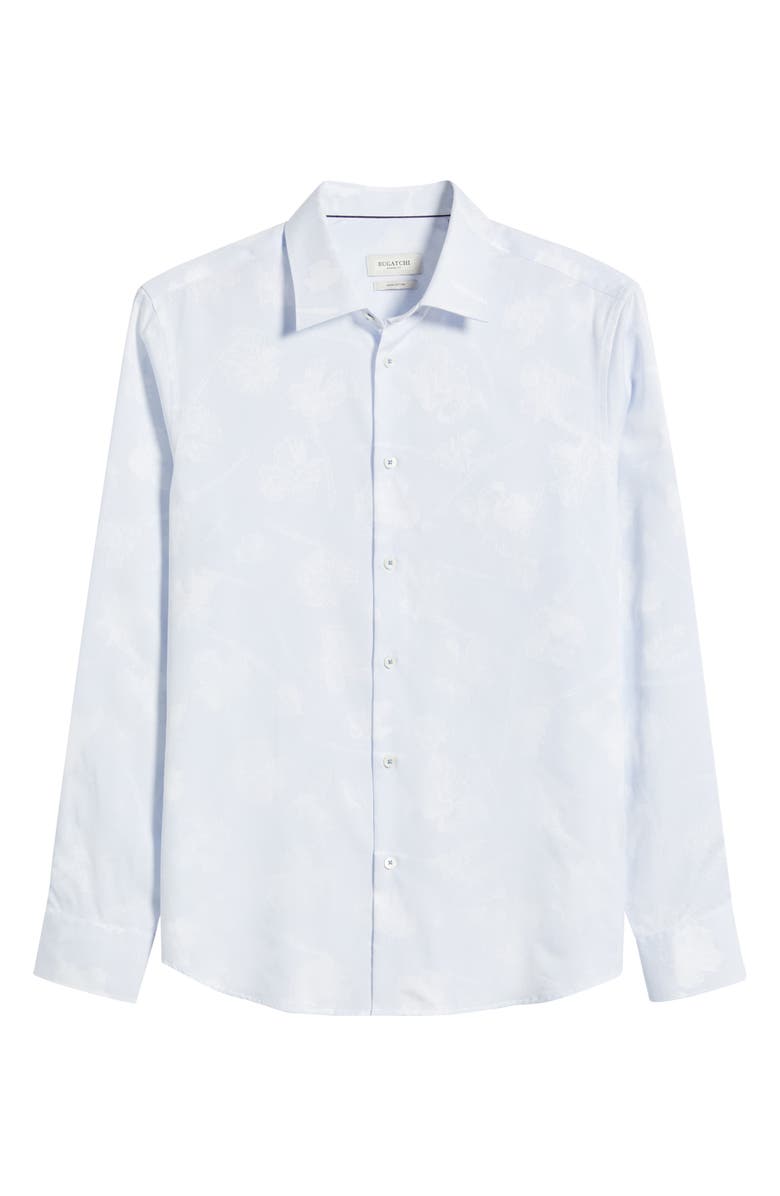 Bugatchi Julian Shaped Fit Button-Up Shirt, Alternate, color, Classic Blue
