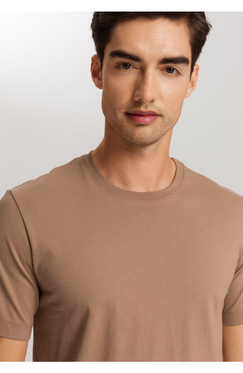 Hanro Living Shirts Cotton Crew Neck T-Shirt, Alternate, color, Portabella Beige