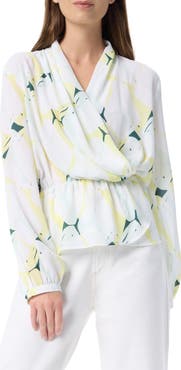 DO by Dee Ocleppo Margot Abstract Print Faux Wrap Peplum Top
