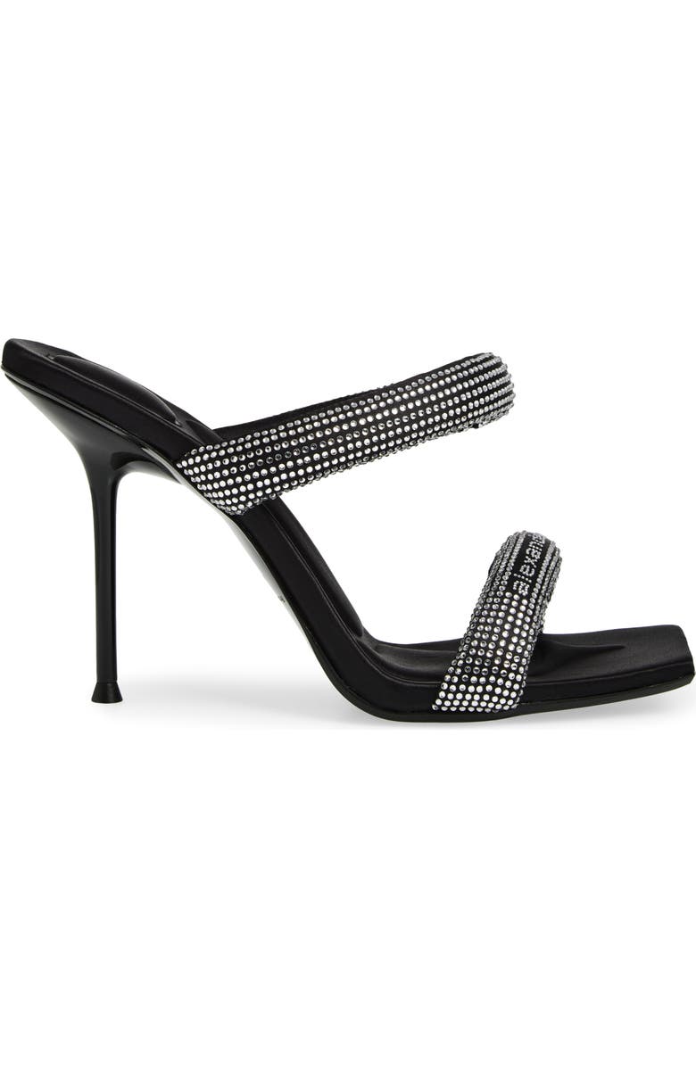 Alexander Wang Julie Tubular Crystal Embellished Slide Sandal, Alternate, color, Black/ Silver