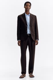 H&M Regular Fit Tailored Linen-blend Trousers