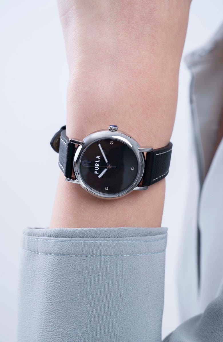 Furla Easy Shape Leather Strap Watch, 32mm, Alternate, color, 