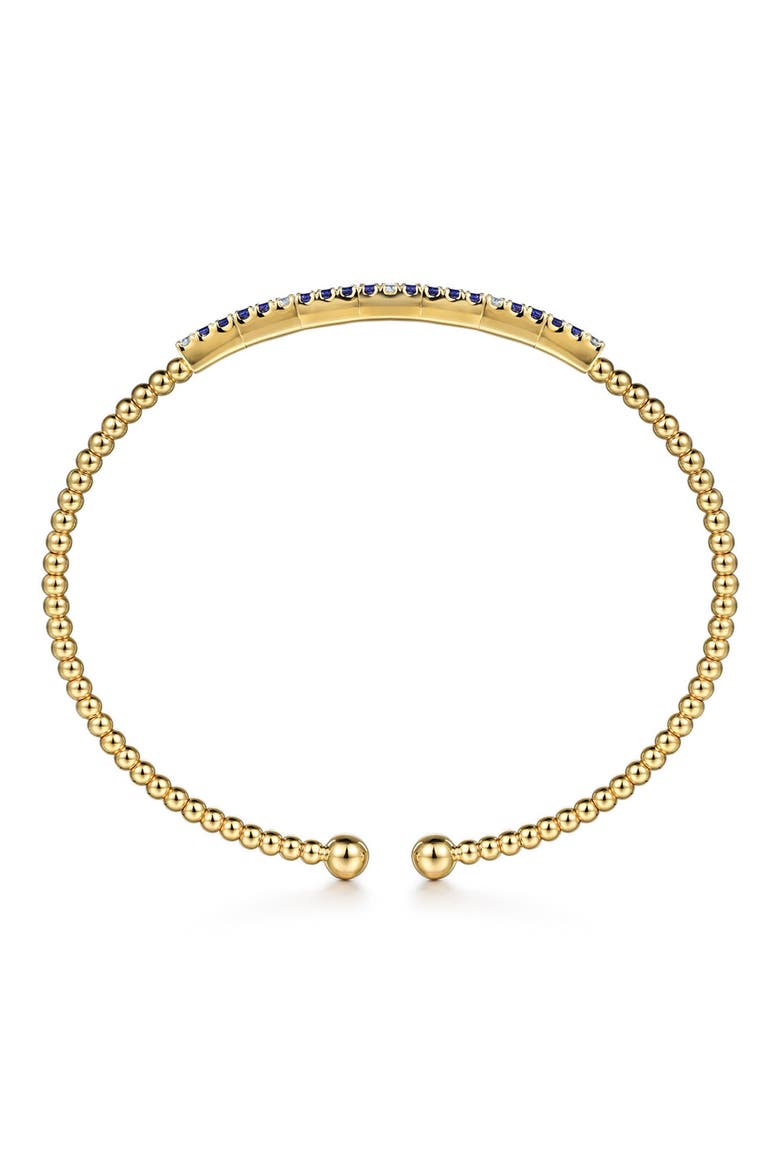 Bujukan Sapphire & Diamond Beaded Cuff Bracelet, Alternate, color, GOLD