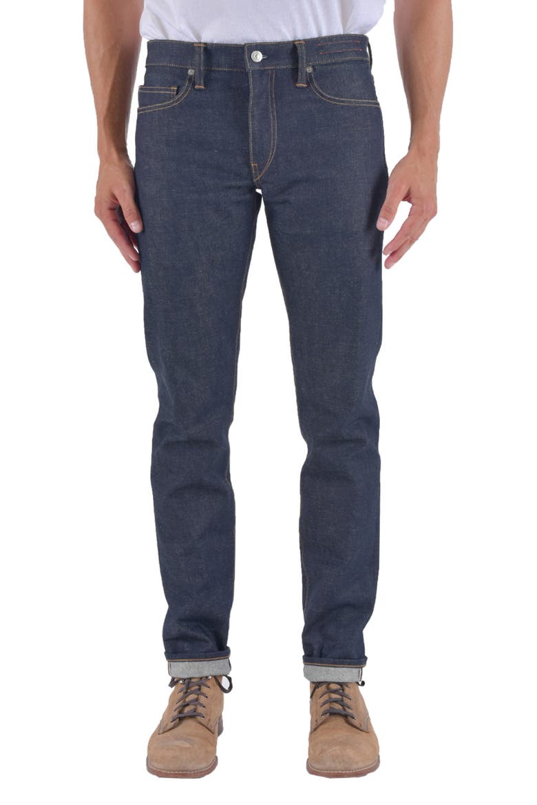 The Pen Slim Mammoth 17.5-Ounce Selvedge Jeans, Main, color, INDIGO RAW