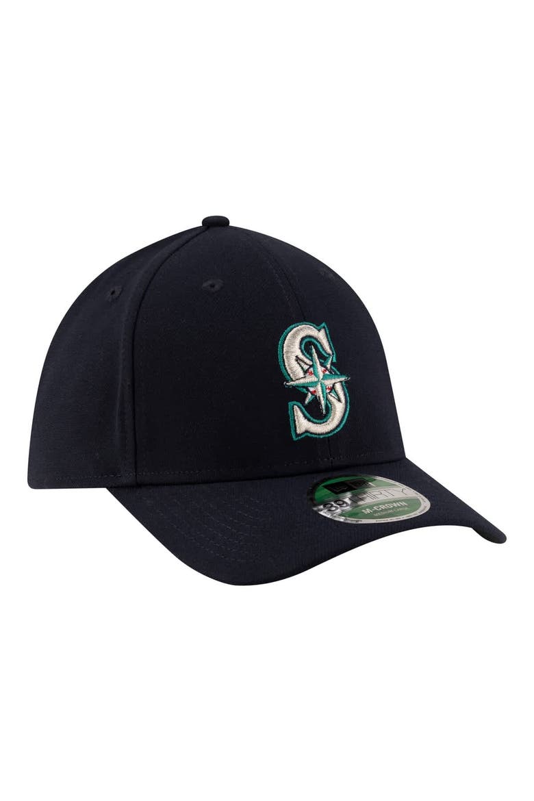 Men's New Era  Navy Seattle Mariners Player Replica 39THIRTY M-Crown Flex Hat, Alternate, color, Navy