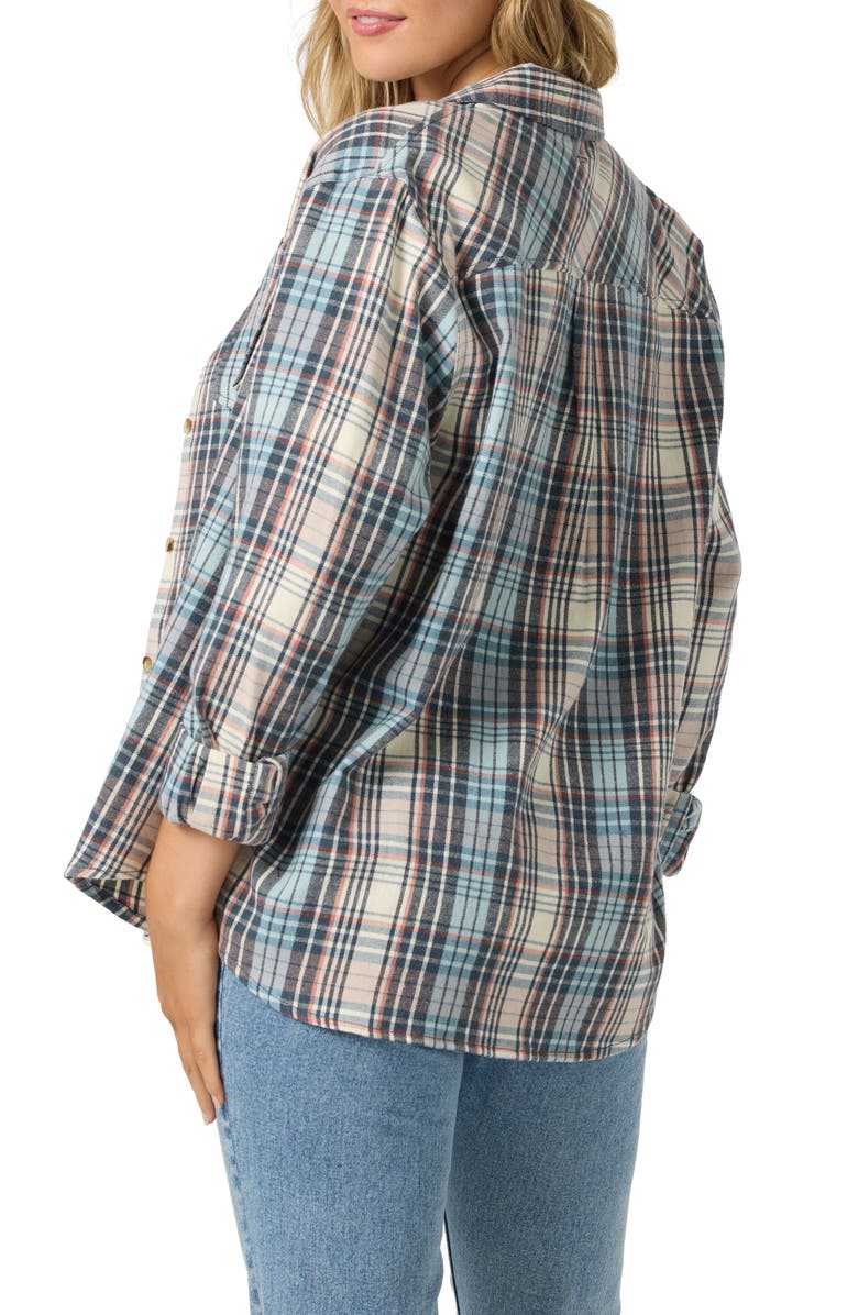 O'Neill Logan Brushed Flannel Button-Up Shirt, Alternate, color, Tourmaline