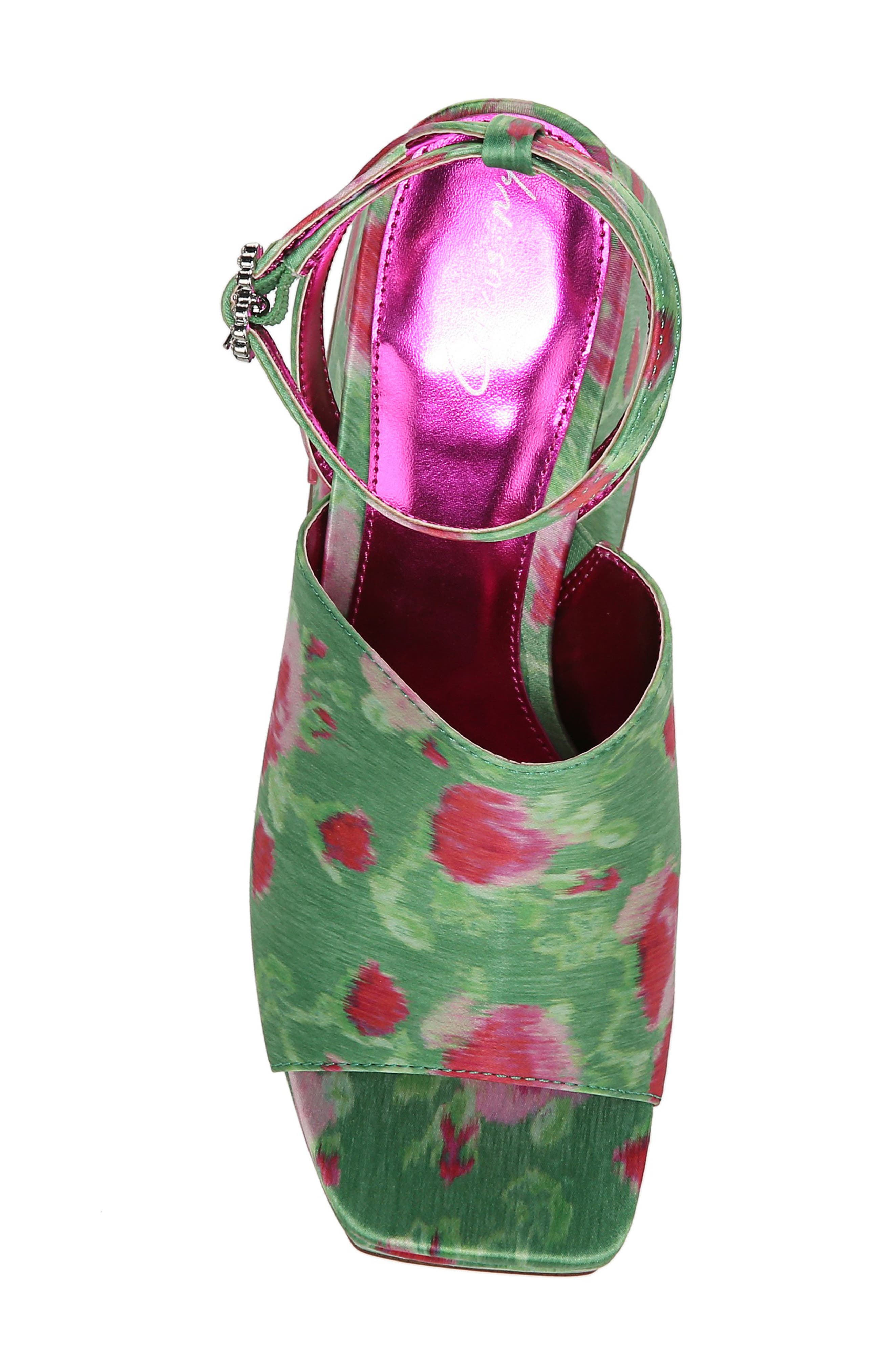 Miranda Platform Ankle Strap Sandal, Alternate, color, GREEN PINK MULTI