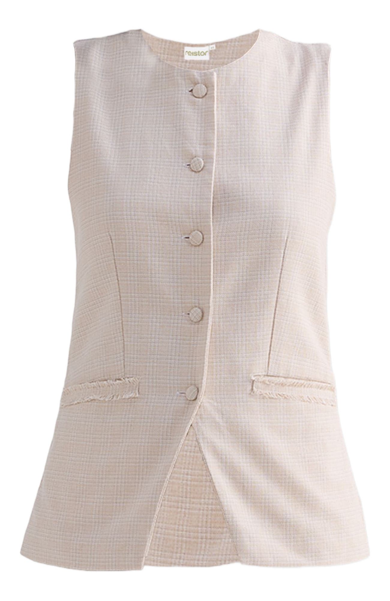Cotton Tweed Vest Jacket - image 4