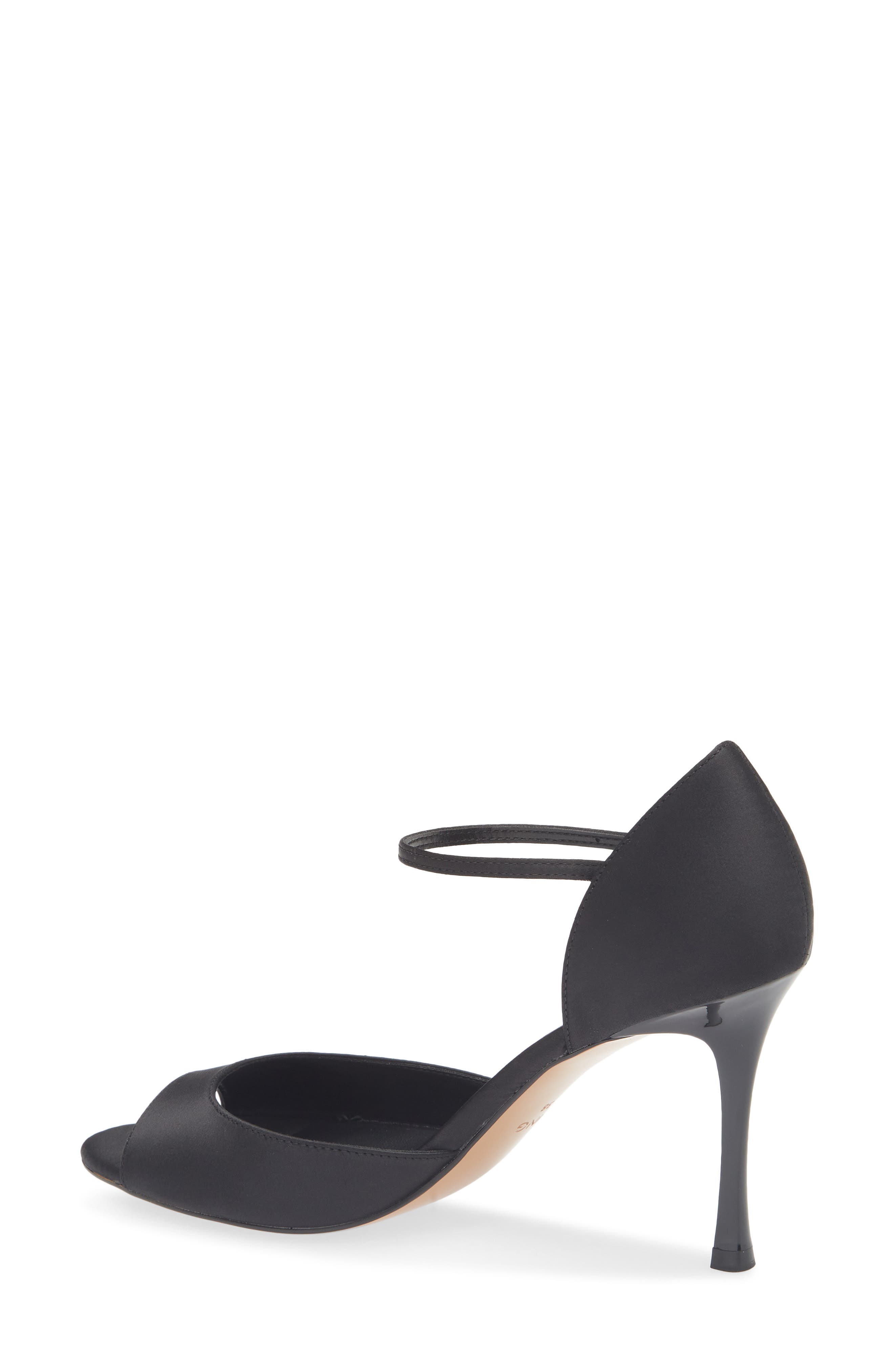 MANGO Satin Stiletto Sandal, Alternate, color, Black