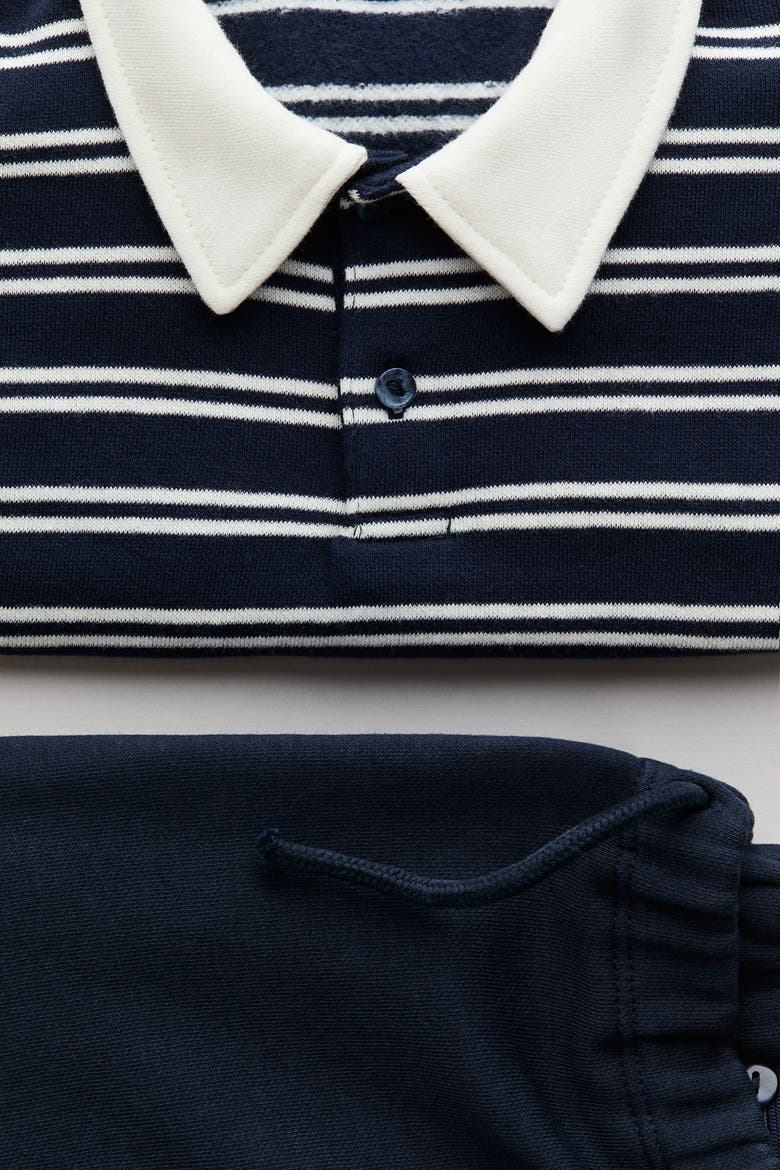 2-piece Sweatshirt And Joggers Set, Alternate, color, Navy blue/white striped