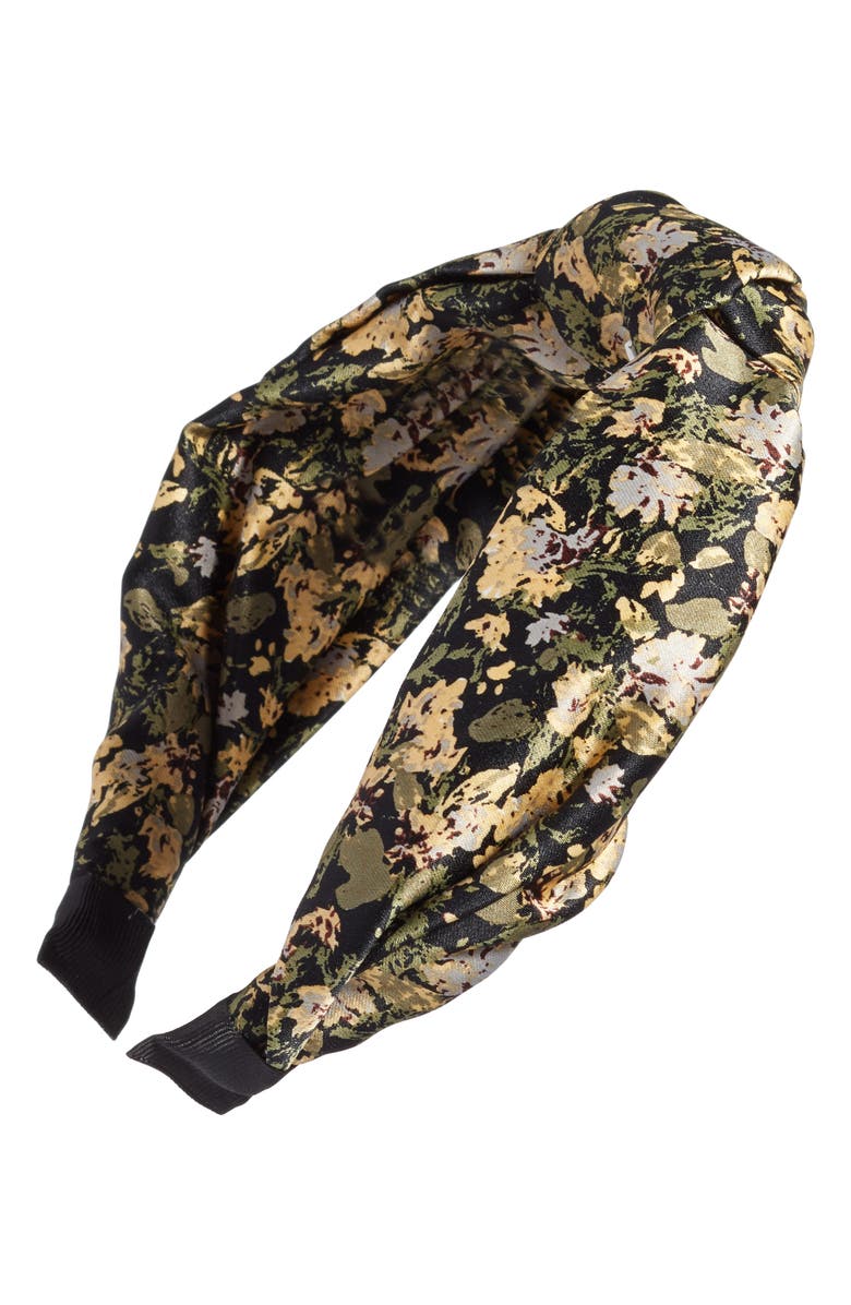 Something Navy Printed Knot Headband, Main, color,