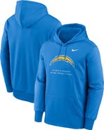 Nike Men's Nike Powder Blue Los Angeles Chargers Toss Sweep Therma-FIT Hoodie