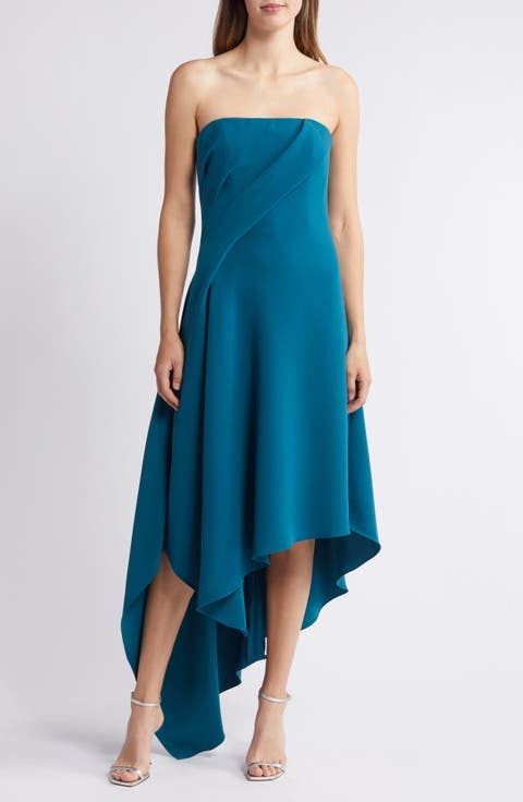 Asymmetric Strapless Cocktail Dress