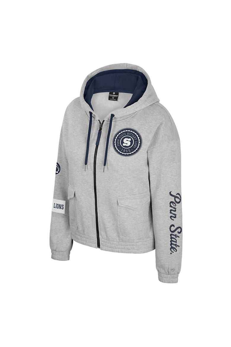 Women's Colosseum Gray Penn State Nittany Lions Alfie Full-Zip Hoodie Jacket, Alternate, color, Gray
