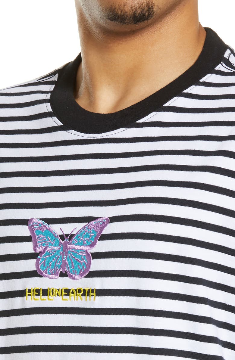 Obey Embroidered Stripe T-Shirt, Alternate, color, 