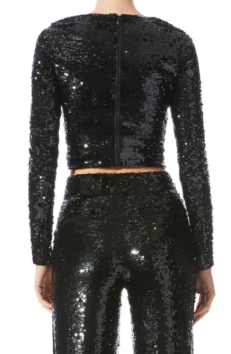 Alice + Olivia Delaina Sequin Top, Alternate, color,