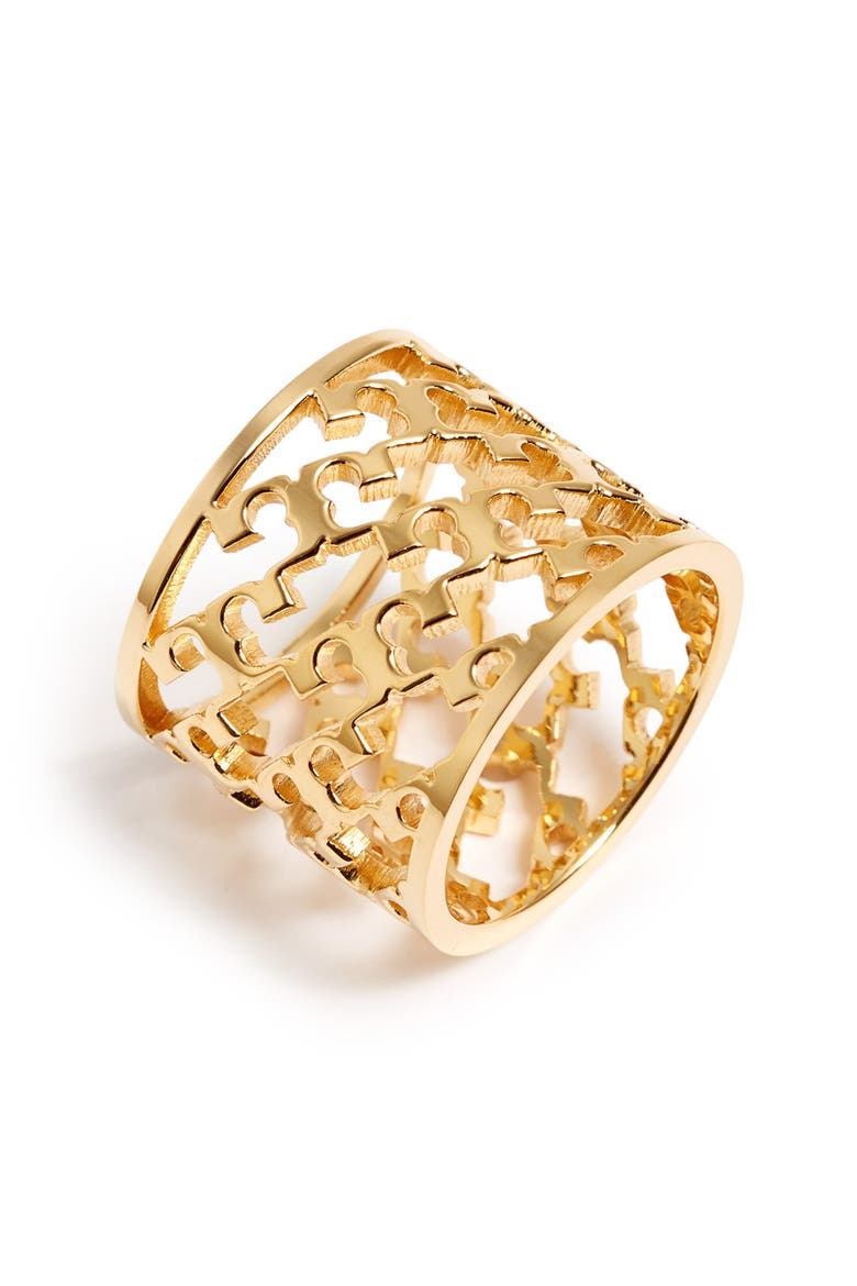 Cutout Logo Ring, Main, color, SHINY GOLD