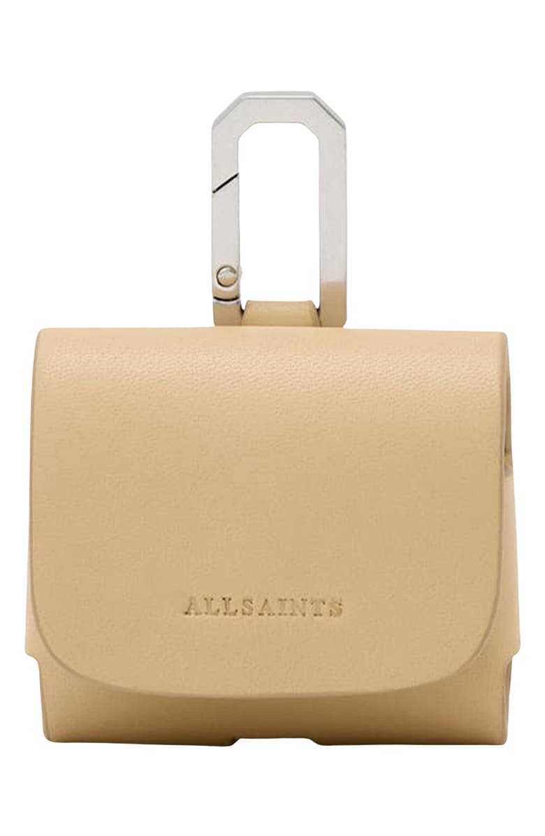 AllSaints Hex Leather AirPod Case, Main, color, Mellow Yellow