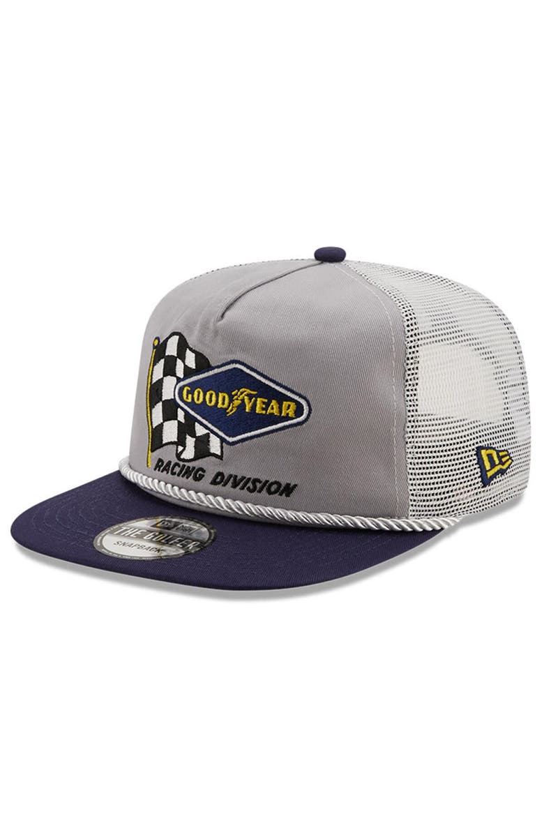 Men's New Era Gray/White NASCAR Golfer Snapback Adjustable Hat, Main, color, Gray