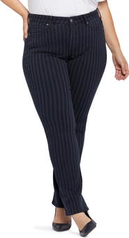 NYDJ Marilyn Vertical Stripe Straight Leg Jeans