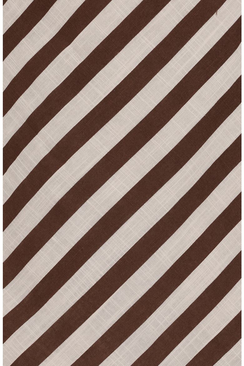 Kim Stripe Cotton Strapless Top & Pants Set, Alternate, color, BROWN STRIPE