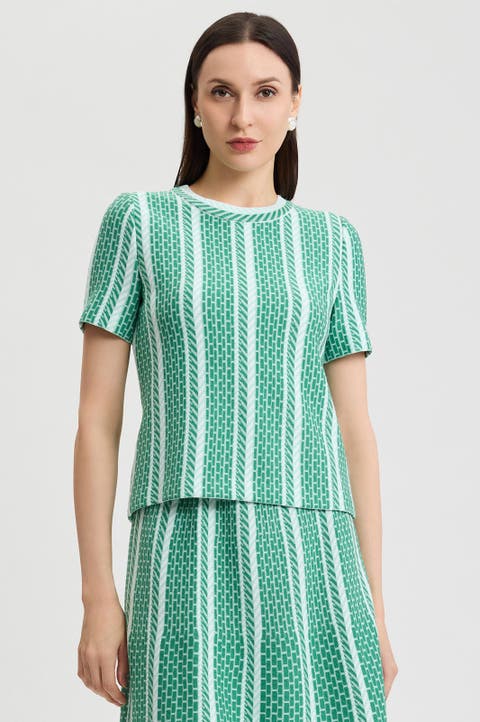 Roadmap Pattern Soft Knit Top