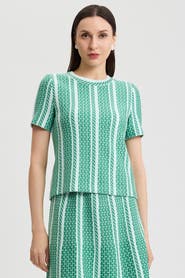 Ming Wang Roadmap Pattern Soft Knit Top