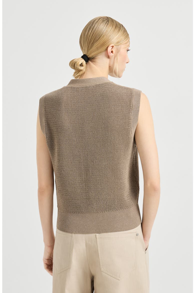 Sparkling cotton cardigan, Alternate, color, Walnut