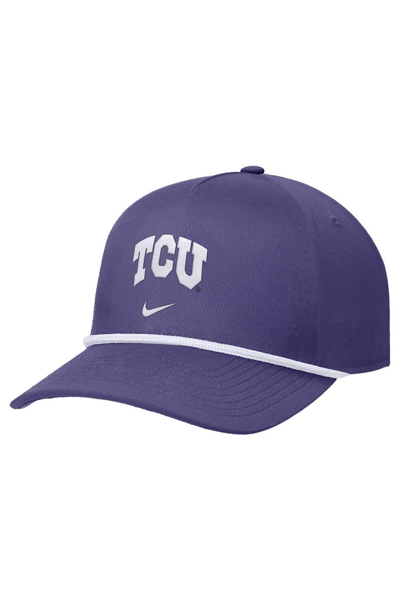 Men's Nike Purple TCU Horned Frogs Rise Adjustable Hat, Main, color, Purple