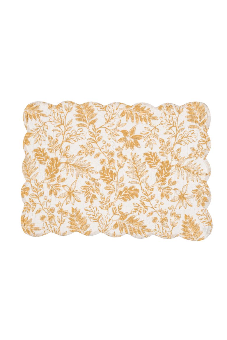 Everview Gold 100% Cotton Set of 6 Cloth Placemats 13" x 19", Alternate, color, Yellow